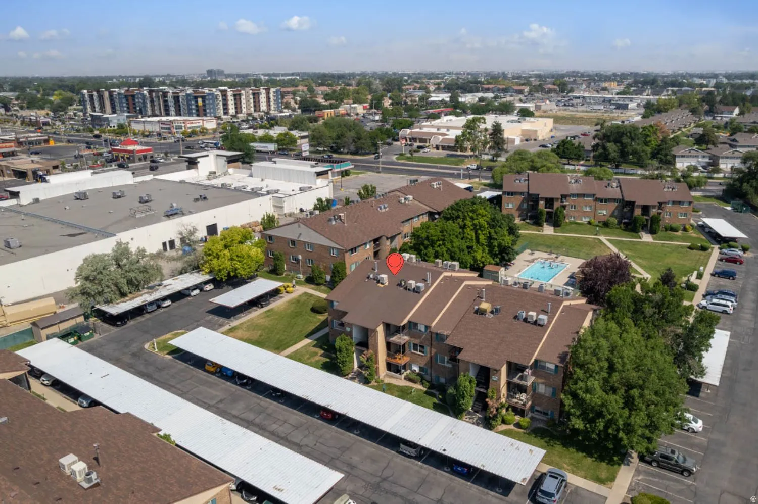 Aerial perspective looking northeast