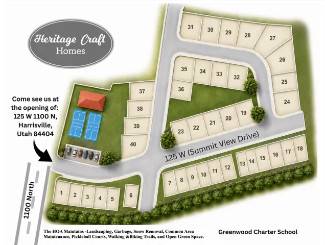 Subdivision Site Plan. Illustrating the layout of lots, roads, and shared amenities within the property