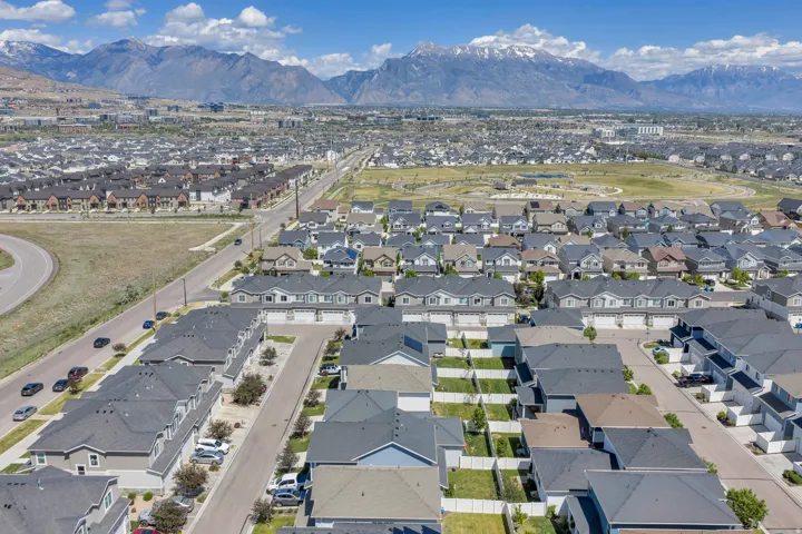 Expansive residential neighborhood with mountain backdrop