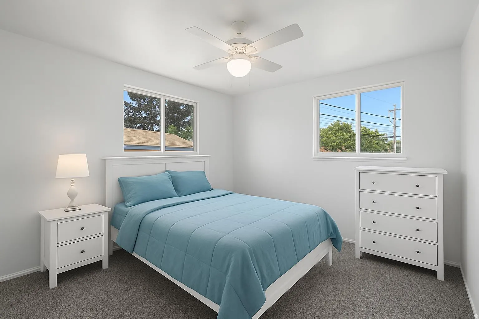 Primary bedroom with virtual staging