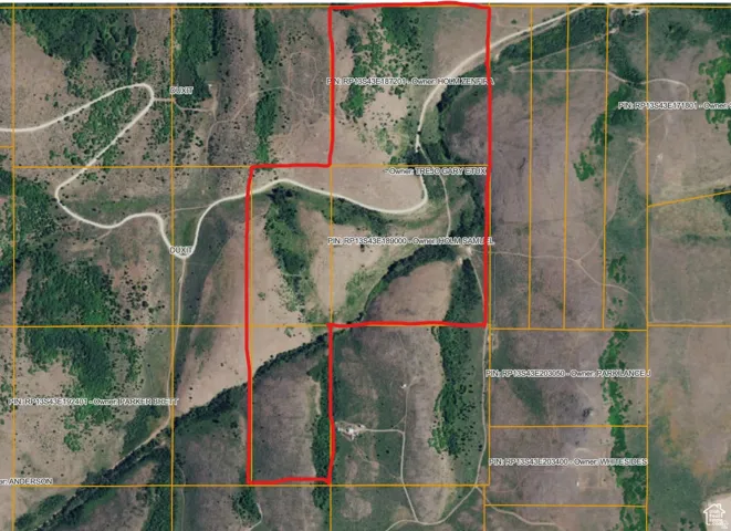 Aerial Map. Displaying property boundaries and associated owner information