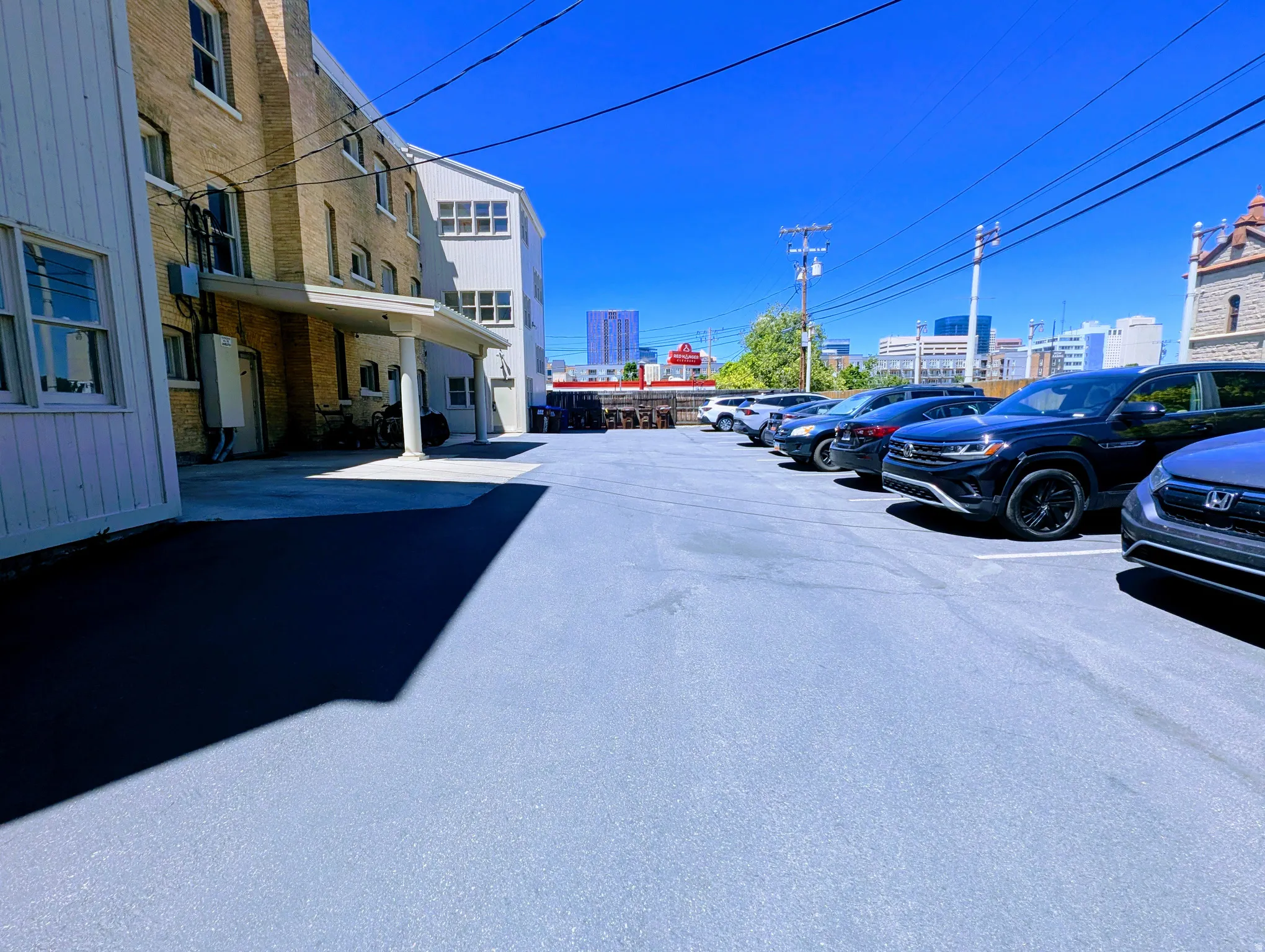 On-site parking area with designated spaces