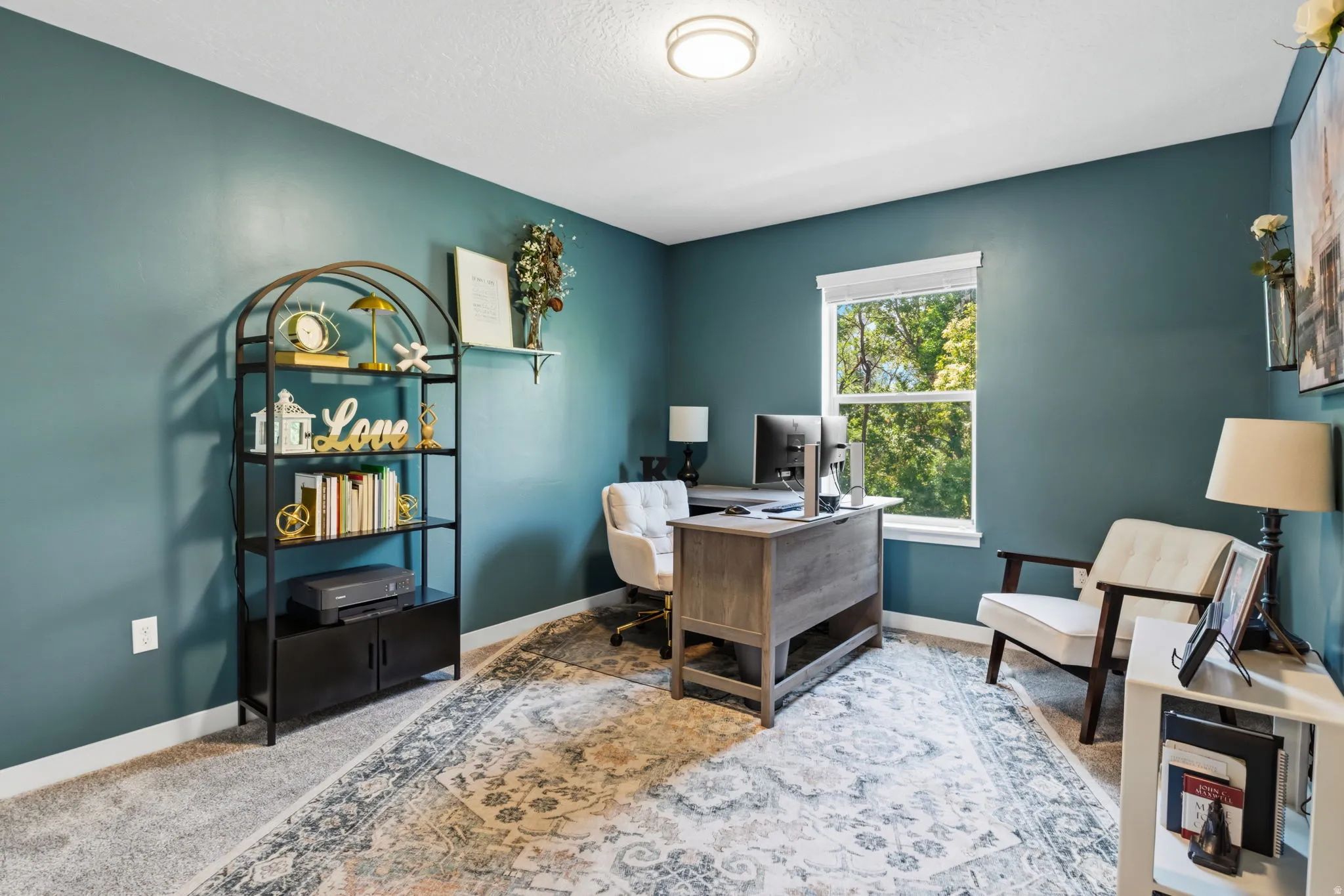 Upstairs bedroom utilized as home office