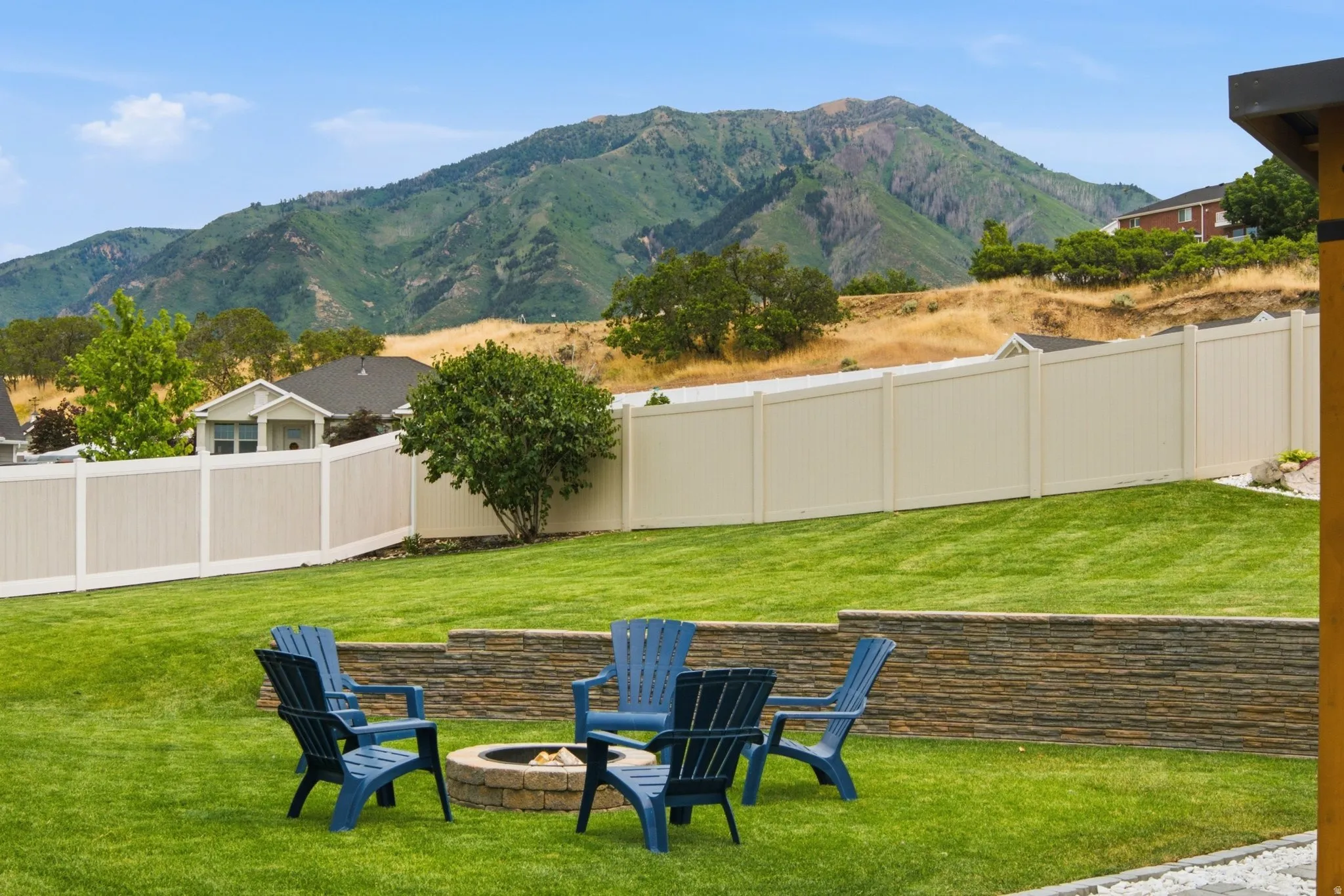 Fire pit area for epic summer night storytelling and gorgeous views of Mt Loafer.