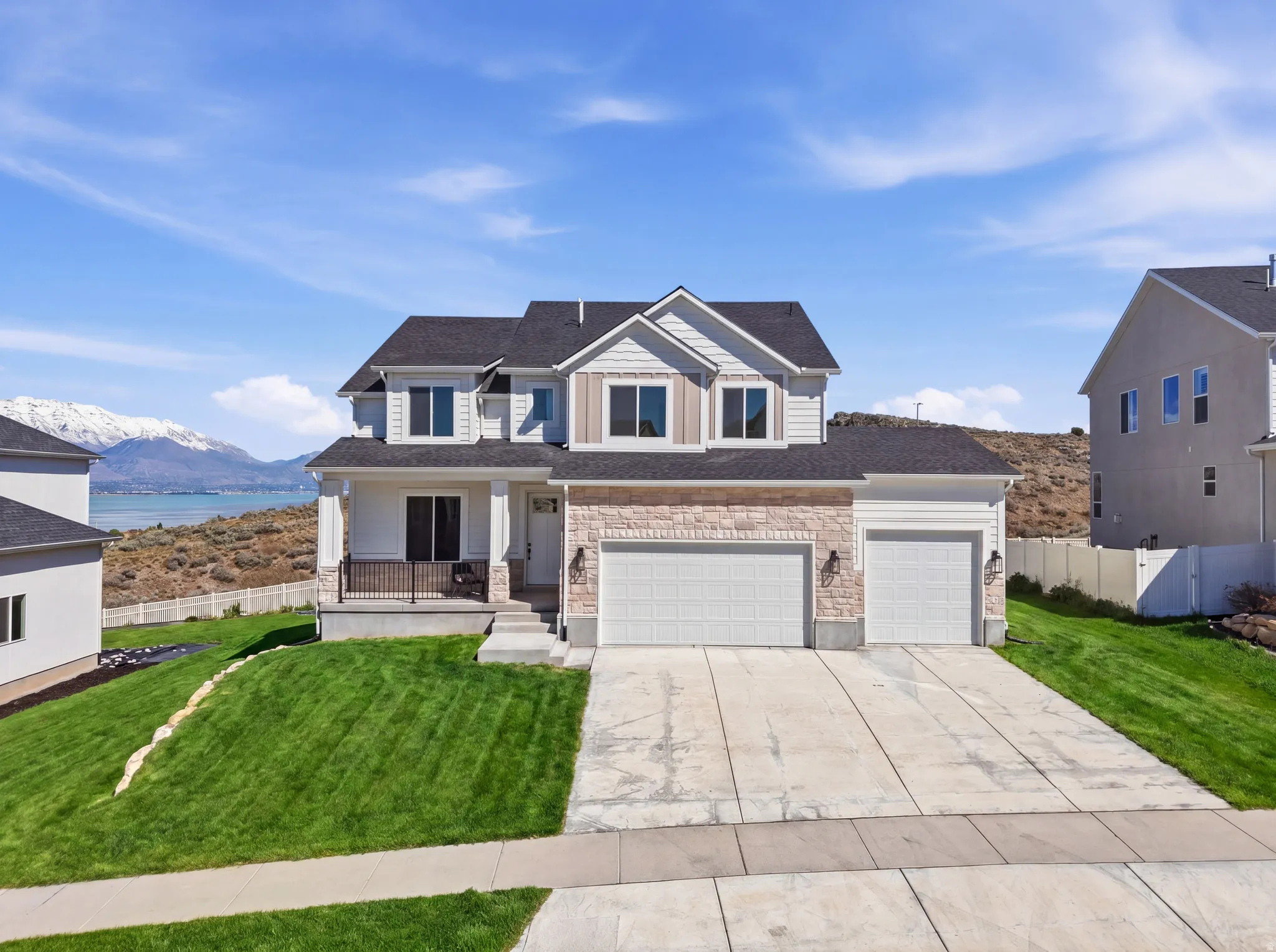 The lawn in this photo is AI generated and intended for illustrative purposes only