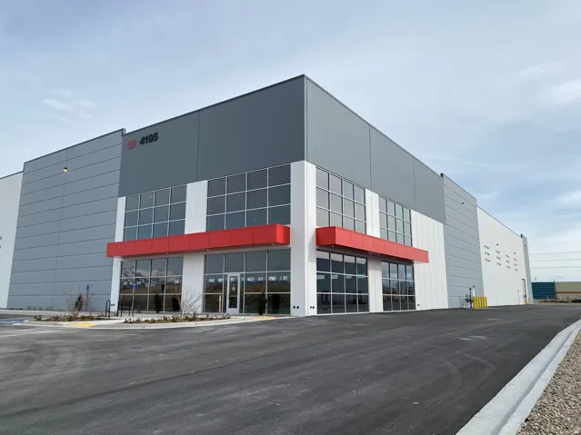 Contemporary commercial building with a multi-textured facade