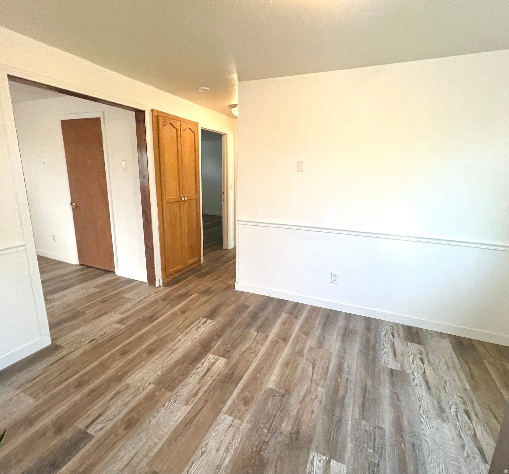 Wood-finish flooring throughout