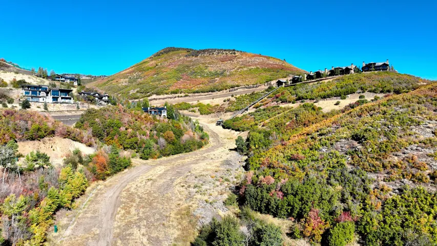 Expansive hillside terrain featuring varied foliage and distant residences