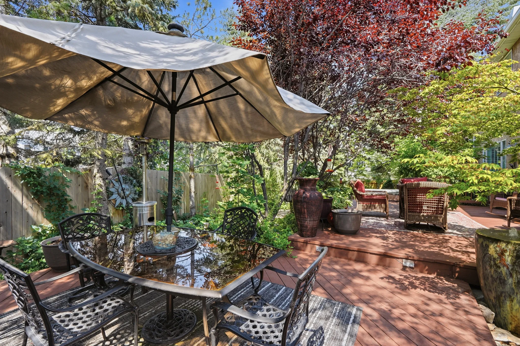 Another view of backyard currently used for dining