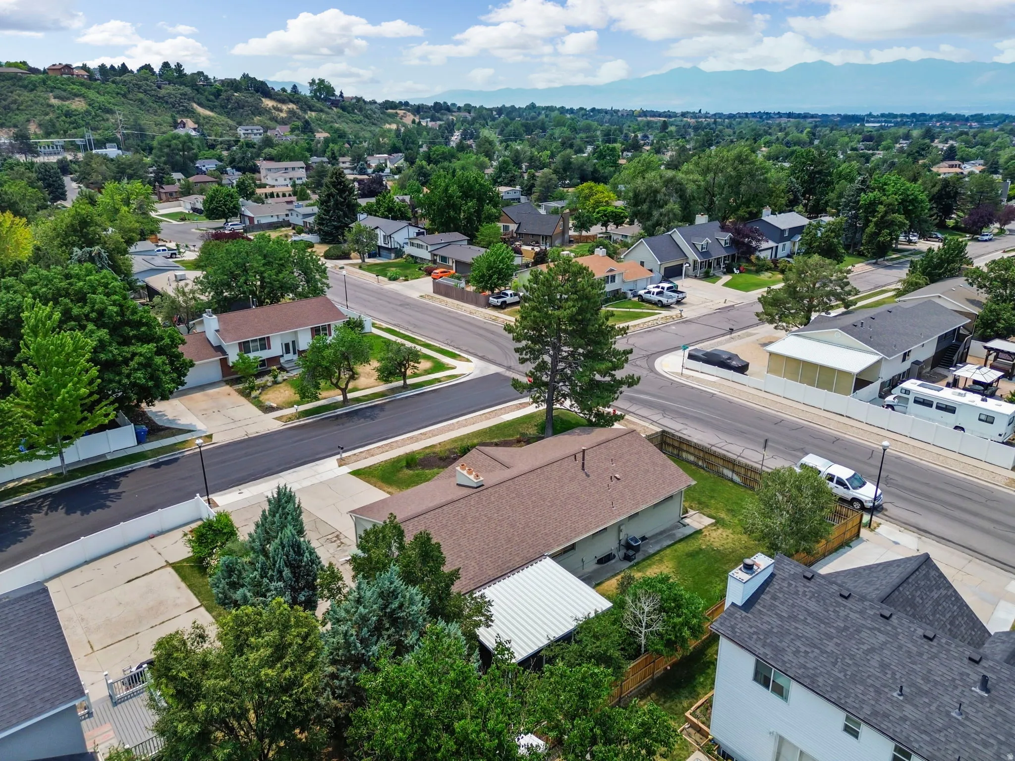 Residential neighborhood featuring established homes and mature trees