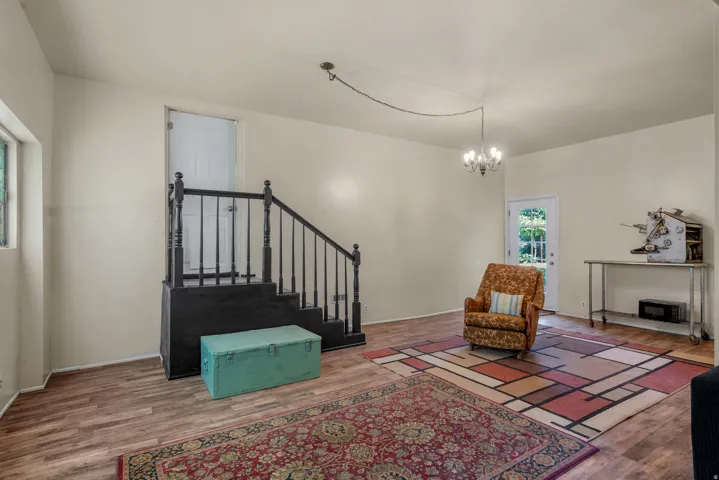 Wood-finish flooring throughout