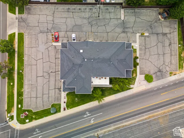Asphalt shingle roofline with multiple gables