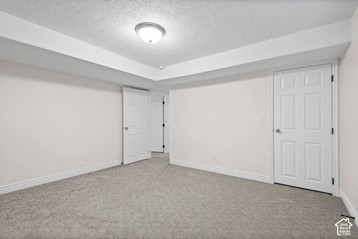 Neutral-toned carpeting and light wall paint throughout