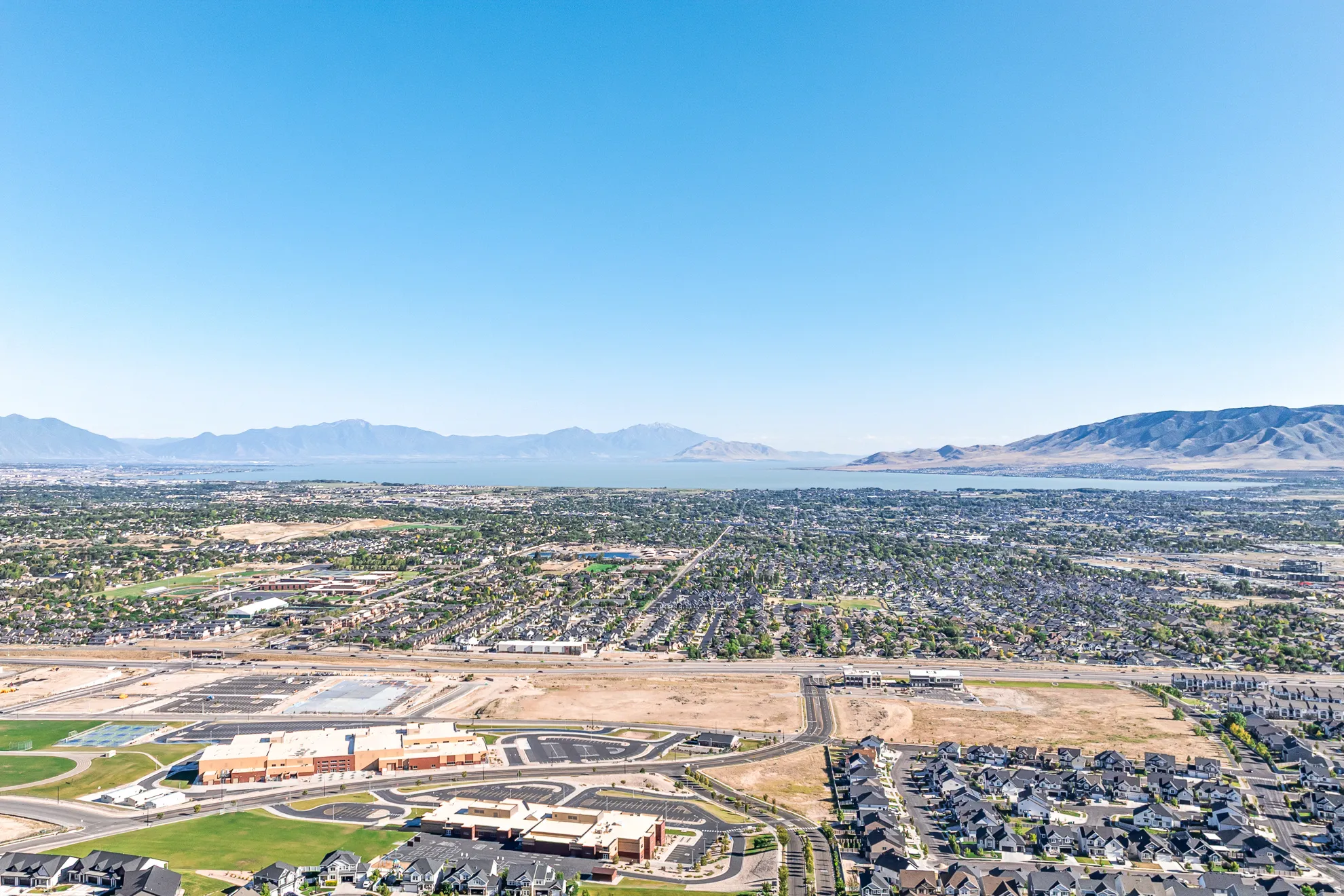 Aerial showing the future location of the Target Retail space and other future retail locations.
