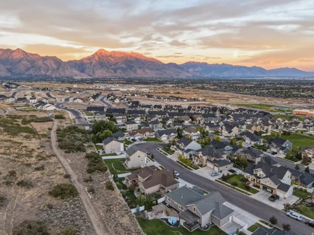 Expansive residential development with mountain scenery
