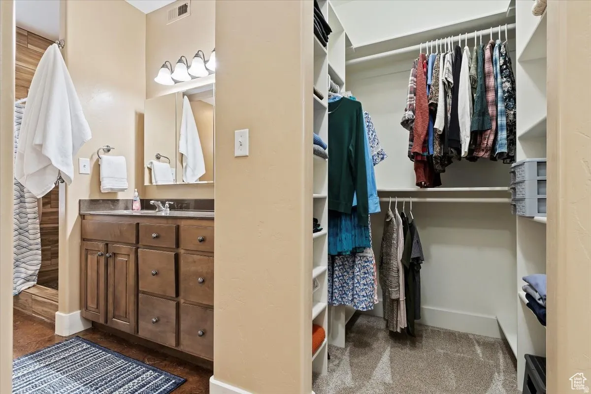 Partial View of one closet in Primary bedroom