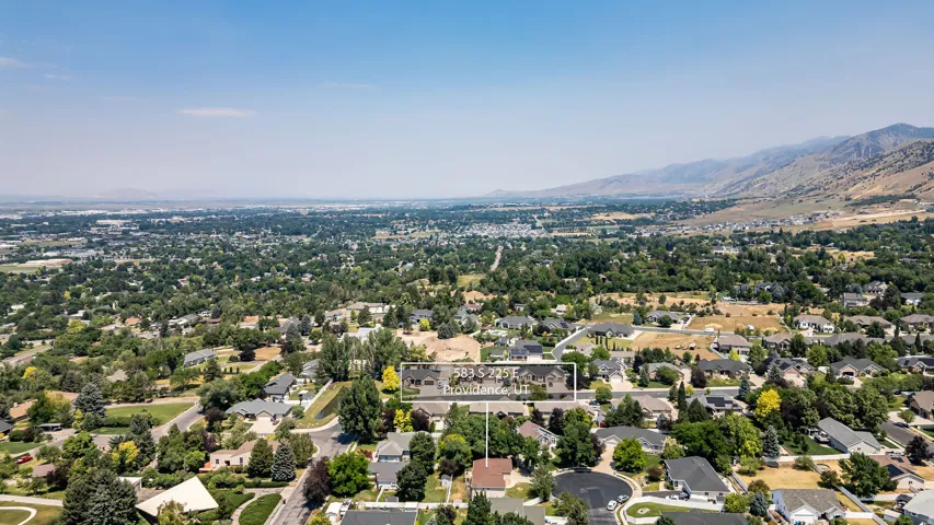 Expansive residential area with a prominent mountain backdrop