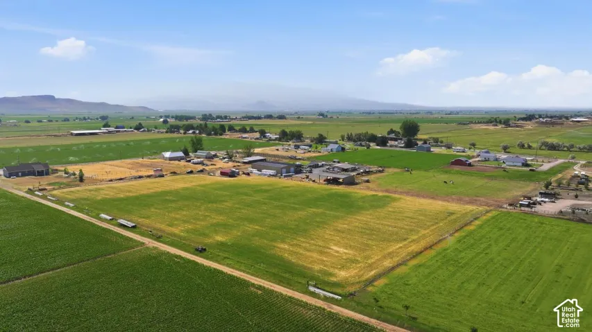 Expansive agricultural fields with varied crops
