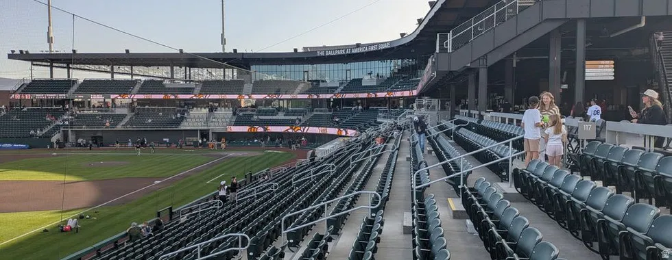 Stadium seating with a clear perspective of the playing field