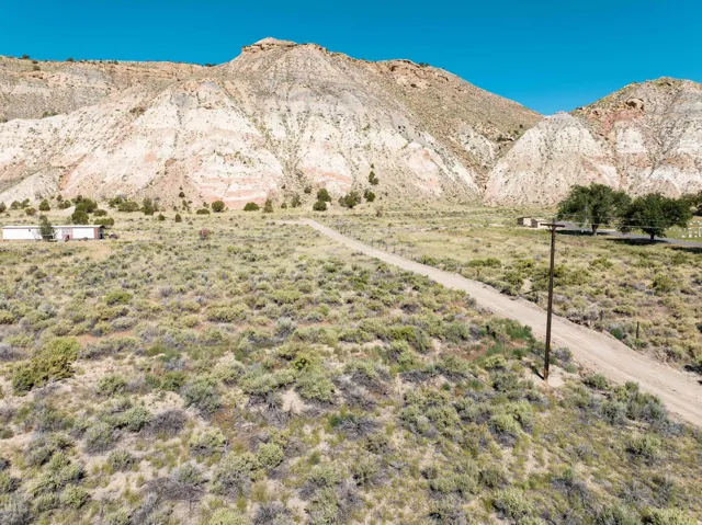 Expansive undeveloped land featuring a winding dirt road and diverse arid vegetation