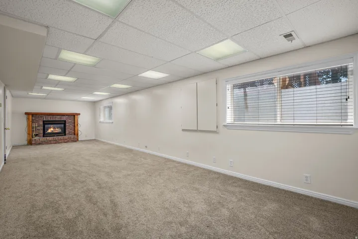 Large family room with fireplace