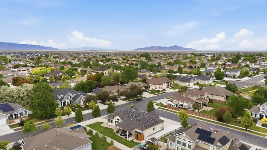 Expansive residential neighborhood featuring diverse architectural styles and mature landscaping