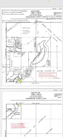 Plat Map. Illustrating property divisions and geographical features within Washington County, Utah