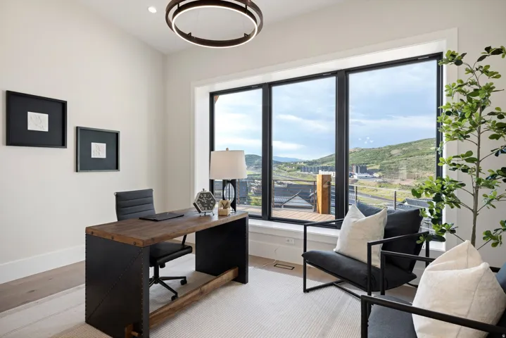 Expansive multi-pane window with black framing