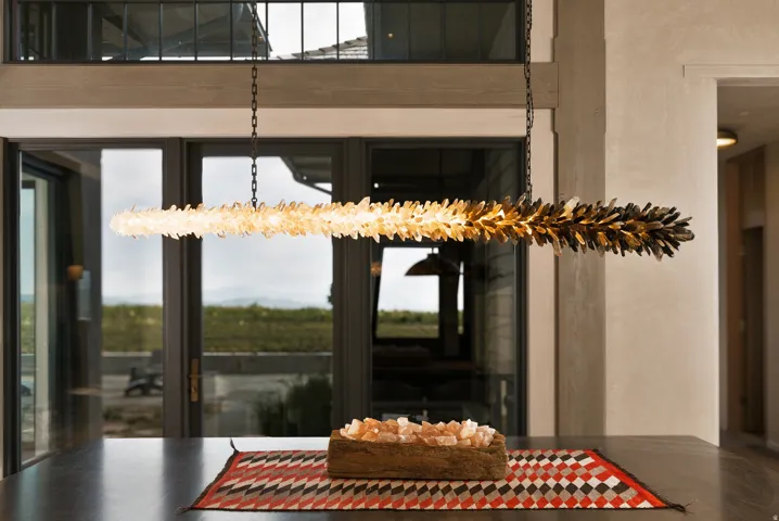 Statement chandelier with a two-tone crystal design