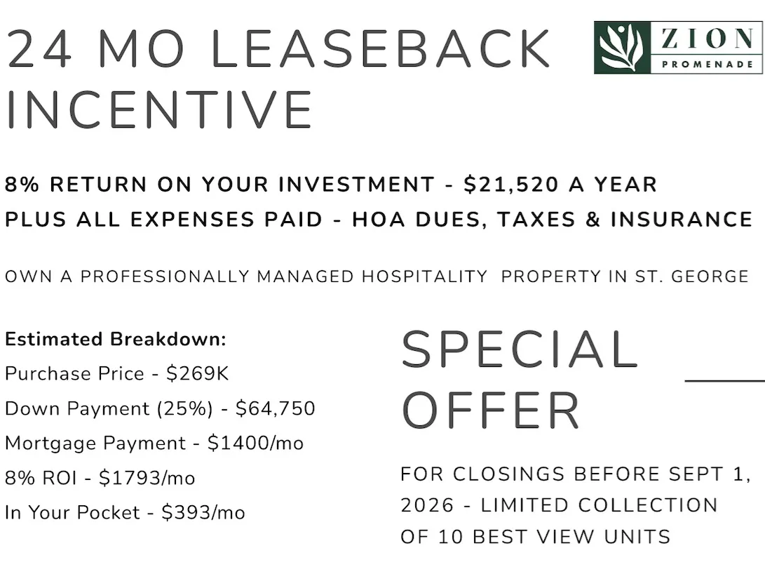 Marketing Material, Leaseback Incentive. Presenting financial projections and a special offer for property acquisition