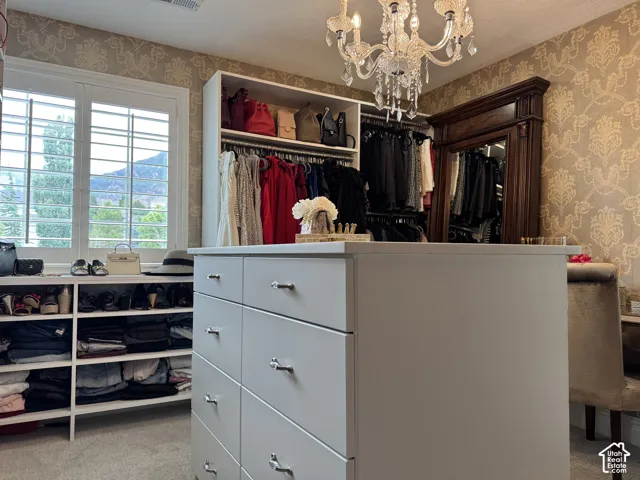 Built-in storage island with ample drawer space