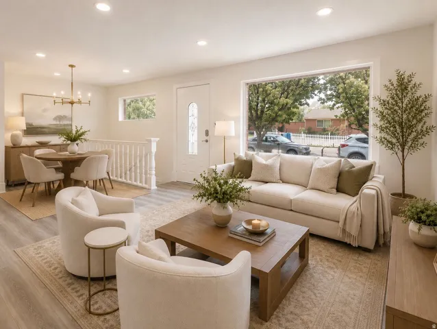AI generated staging for the family room.