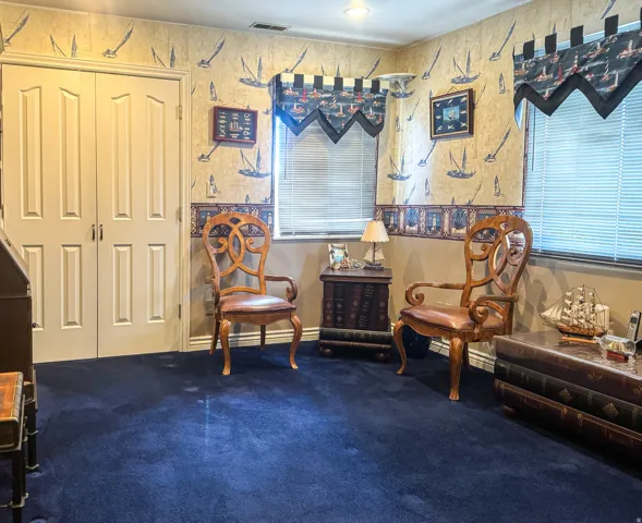 Blue carpet flooring