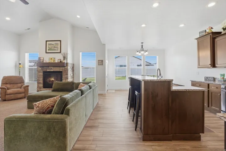 Spacious open-concept living area