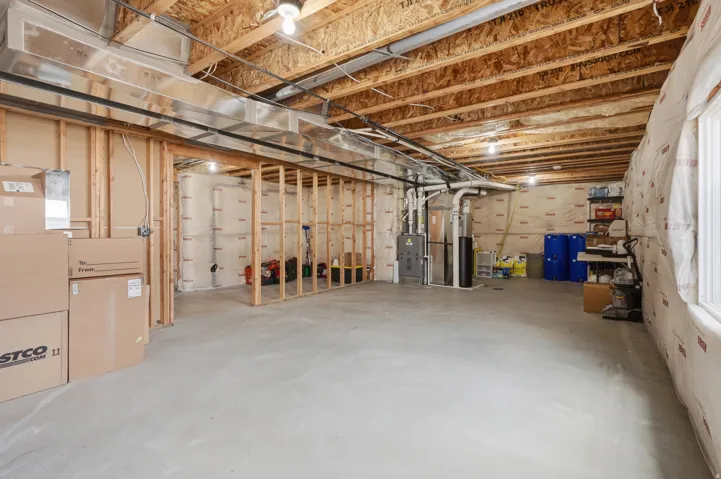 Unfinished basement offering substantial open space