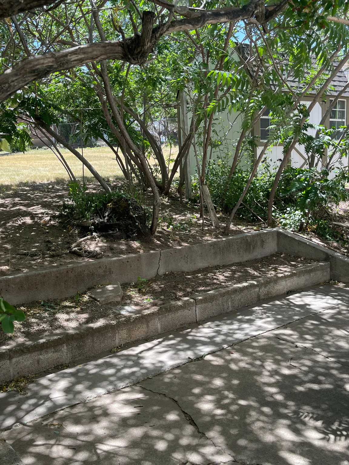 Concrete retaining wall featuring two tiers