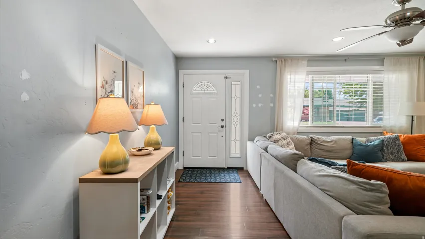 Entryway and living room