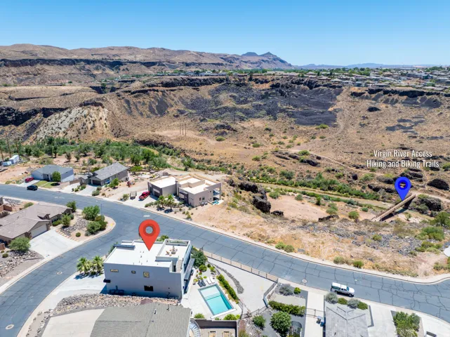 Showing how close this property is to the Virgin River walking and Bike trail