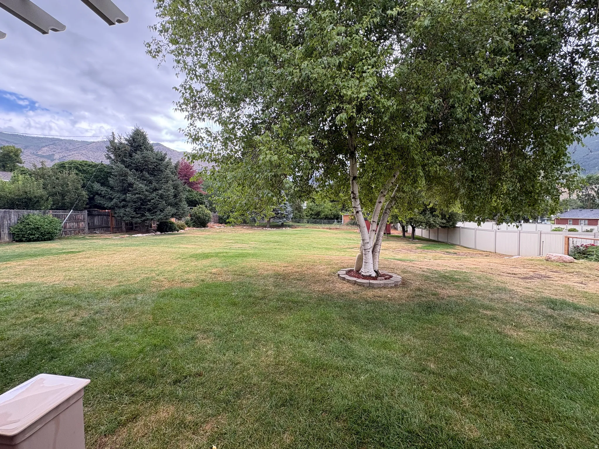 Backyard with fruit trees and secondary water