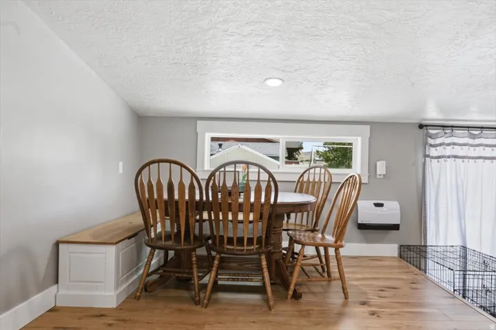 Wood-finish flooring throughout