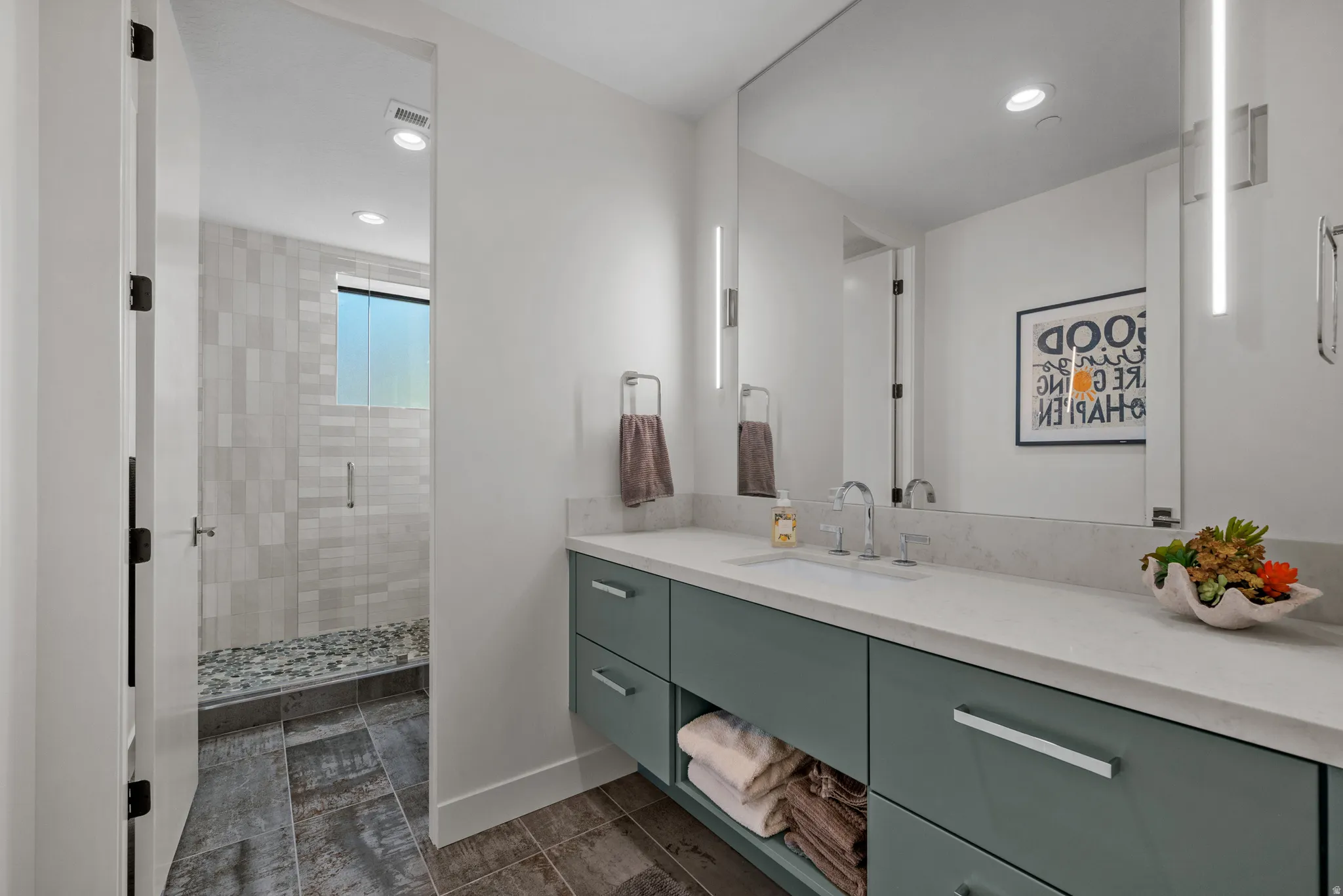 Basement Bathroom 2.  floating vanity