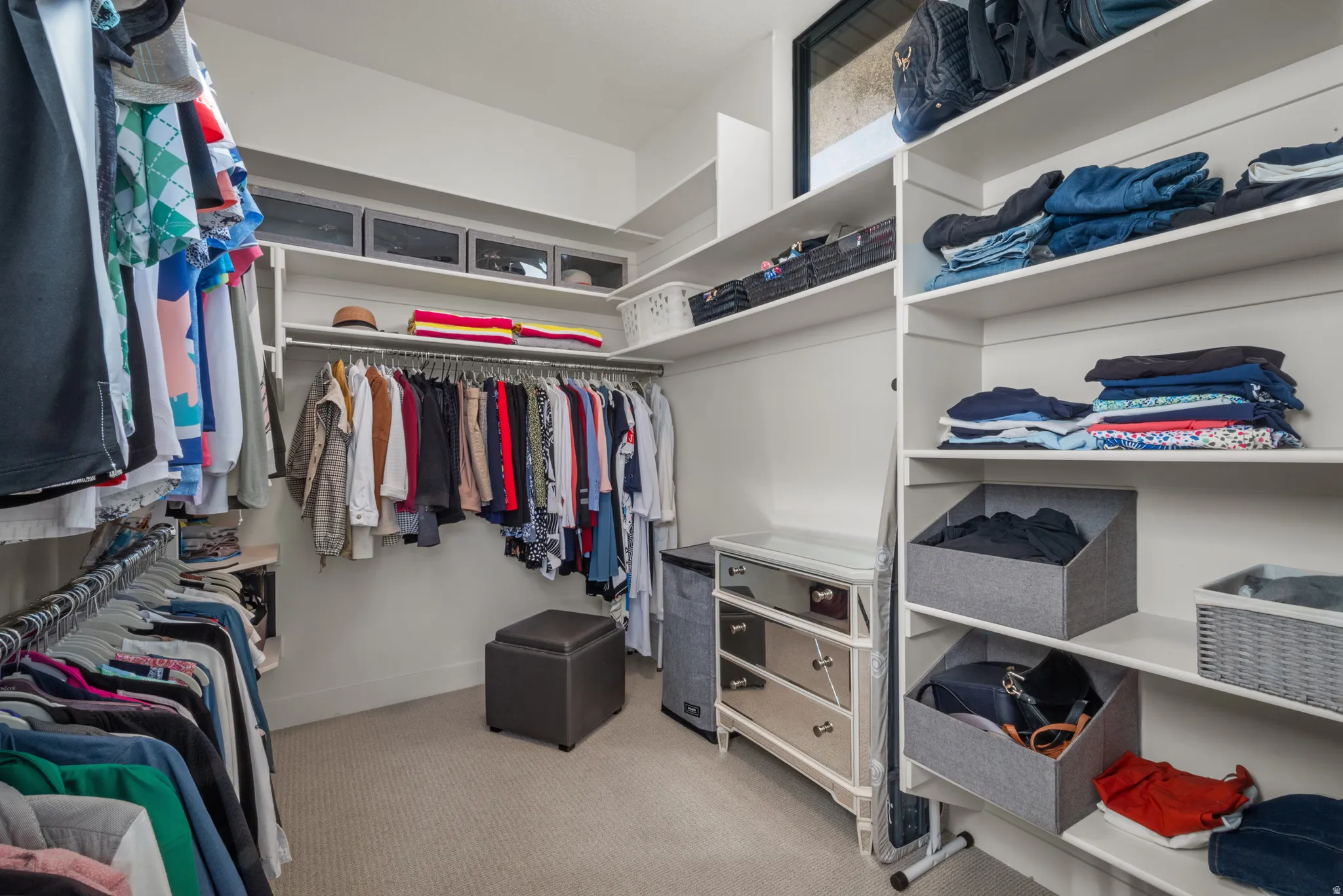 Primary closet with ample storage