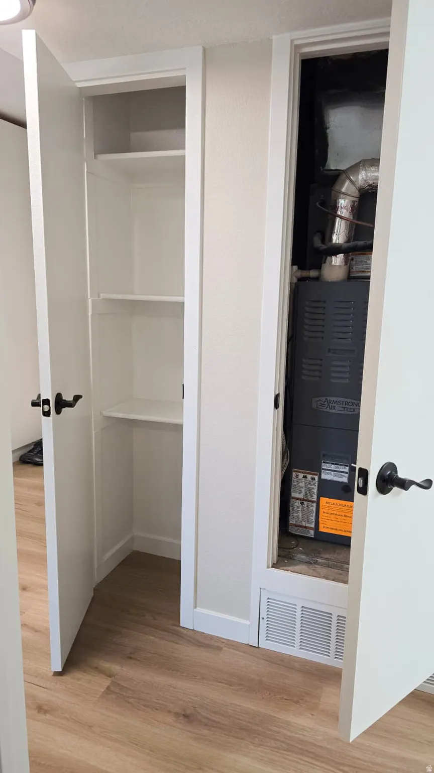 Built-in shelving unit with multiple shelves