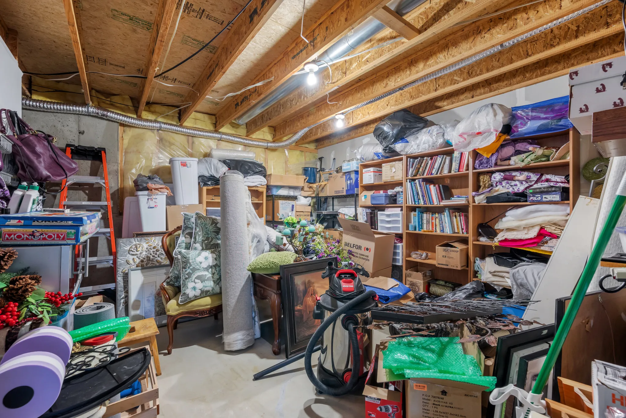 Unfinished basement space