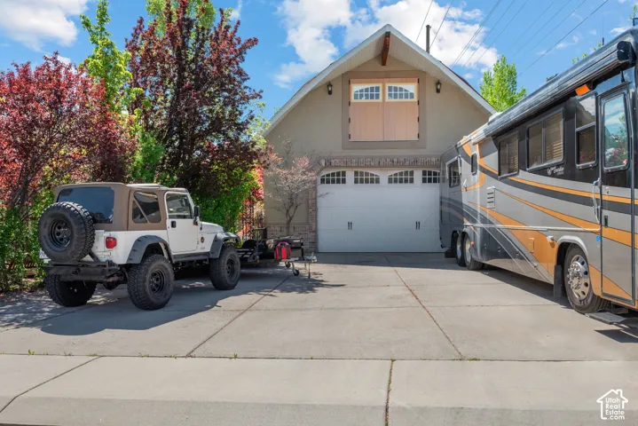 Detached garage and workshop.  Room for parking an RV.