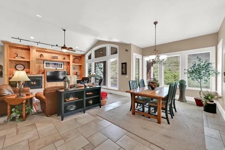 Spacious dining area perfect for any size table.