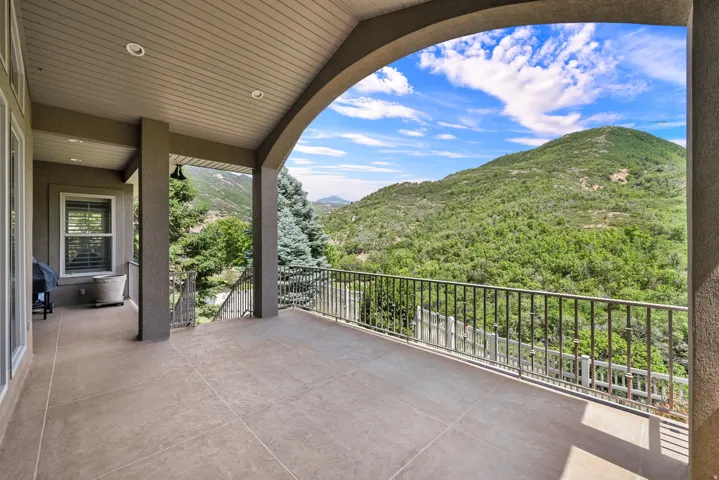 Expansive covered balcony with the perfect view.