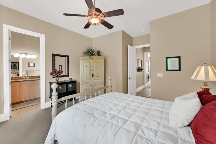 Warm and inviting and a private bathroom.
