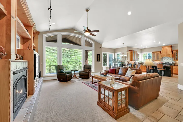 Open-concept living space great for entertaining.