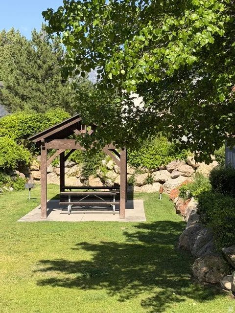 Designated picnic area with gazebo for shade